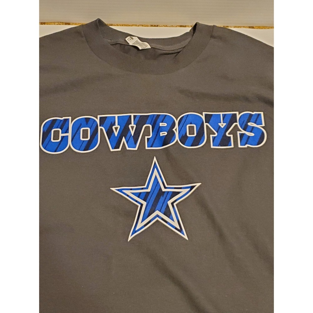 NFL Alstyle Dallas Cowboys Mens Sz XL Grey Graphic Tee Blue Cowboys Star Logo - Picture 2 of 7